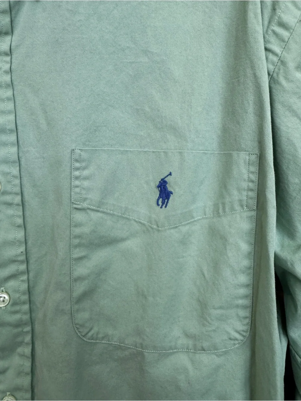 New Large Polo by Ralph Lauren Men's Light Green Oxford Button-Down Shirt - Picture 6 of 8